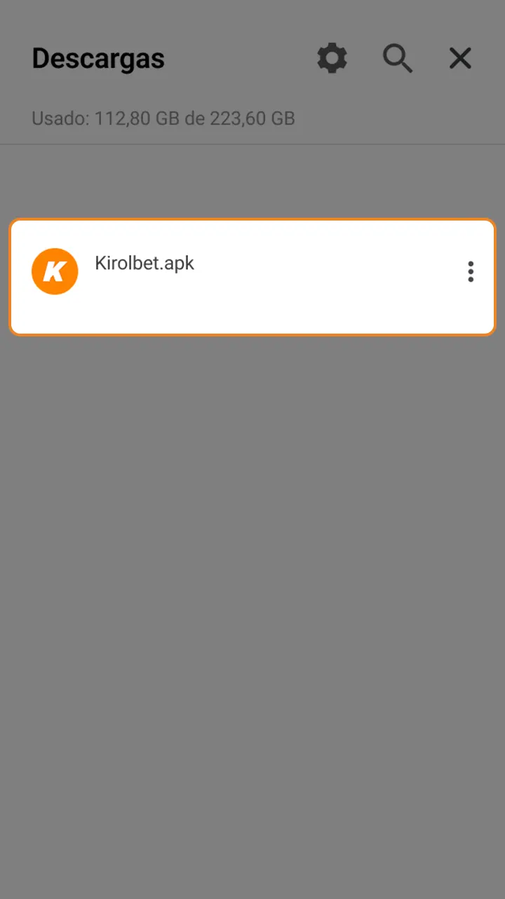 Busca e instala el archivo de instalación en Kirolbet.