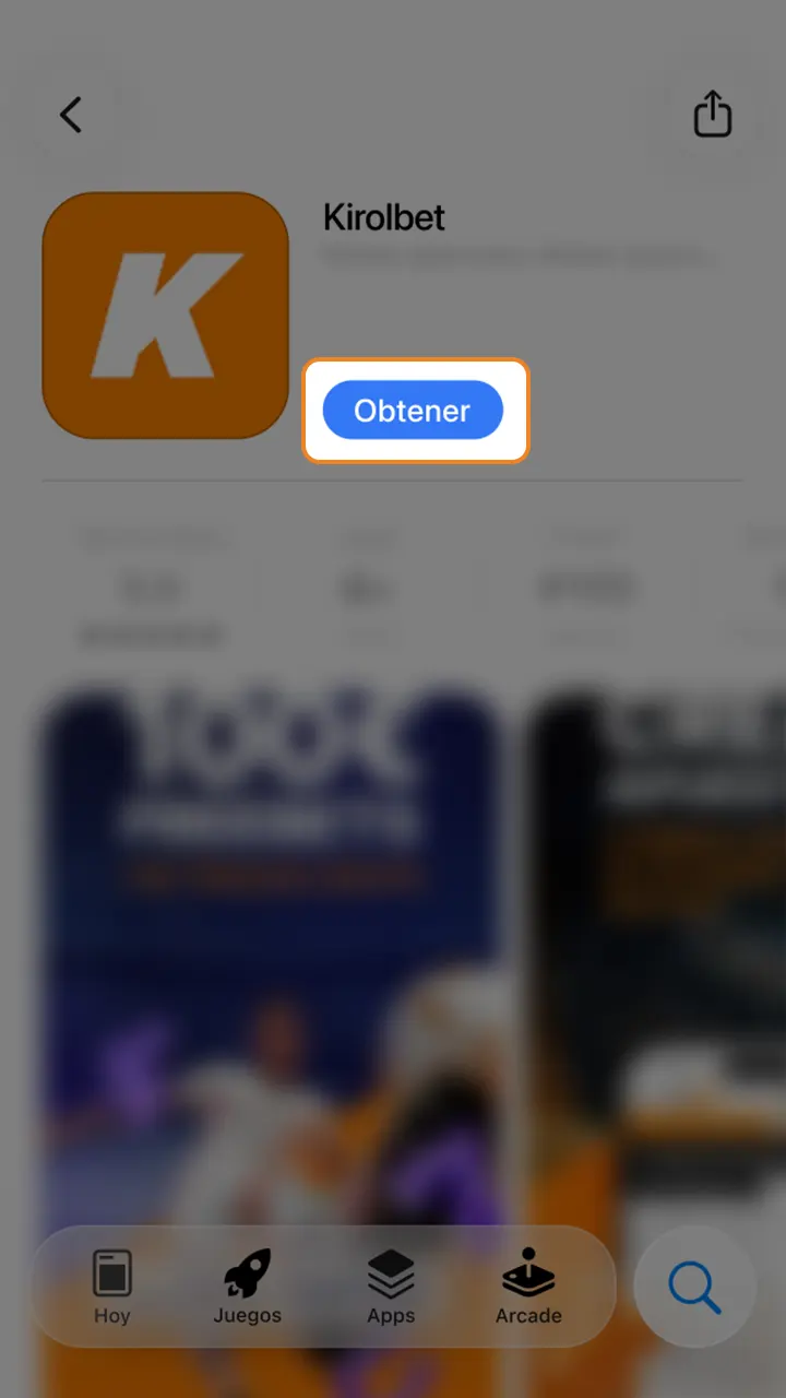 Descarga la aplicación Kirolbet para iOS.