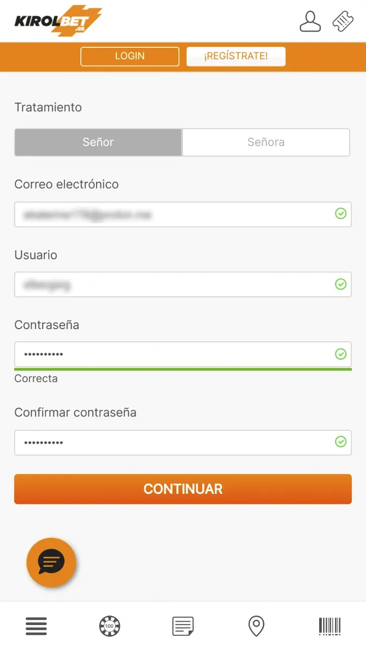 Abra el formulario oficial en la web para que Accede a la página de registro de Kirolbet.