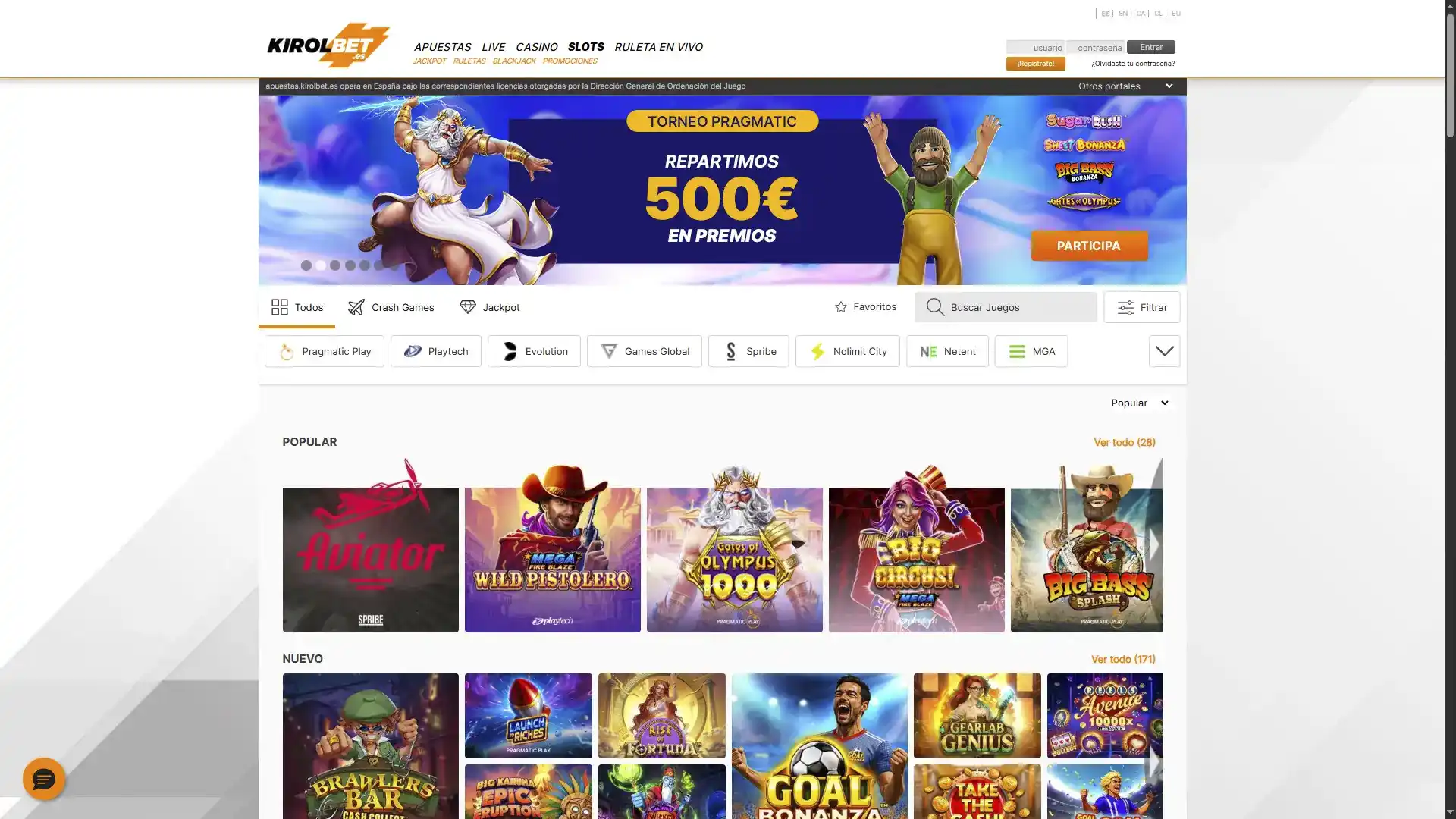 En Kirolbet hay más de mil juegos de casino disponibles.