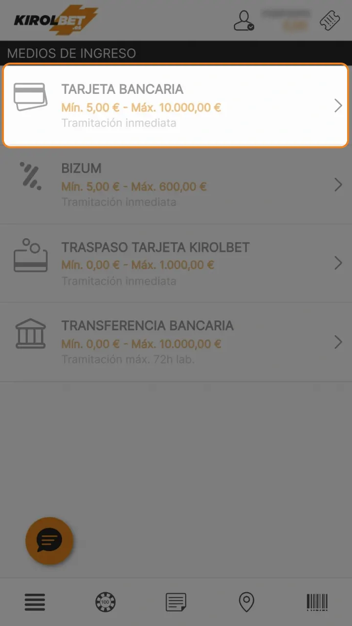 Explore las opciones de pago disponibles para que selecciona el método de depósito en Kirolbet.