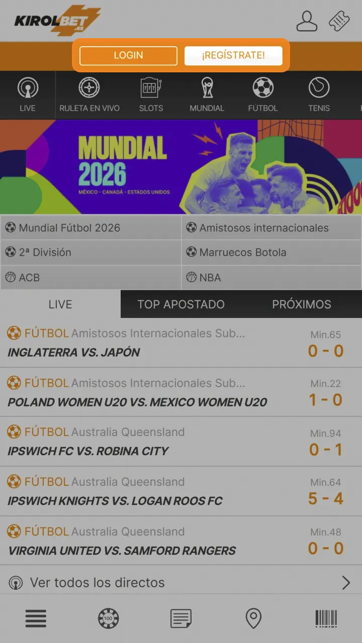 Inicia sesión en tu cuenta de Kirolbet y haz tus apuestas de tenis.