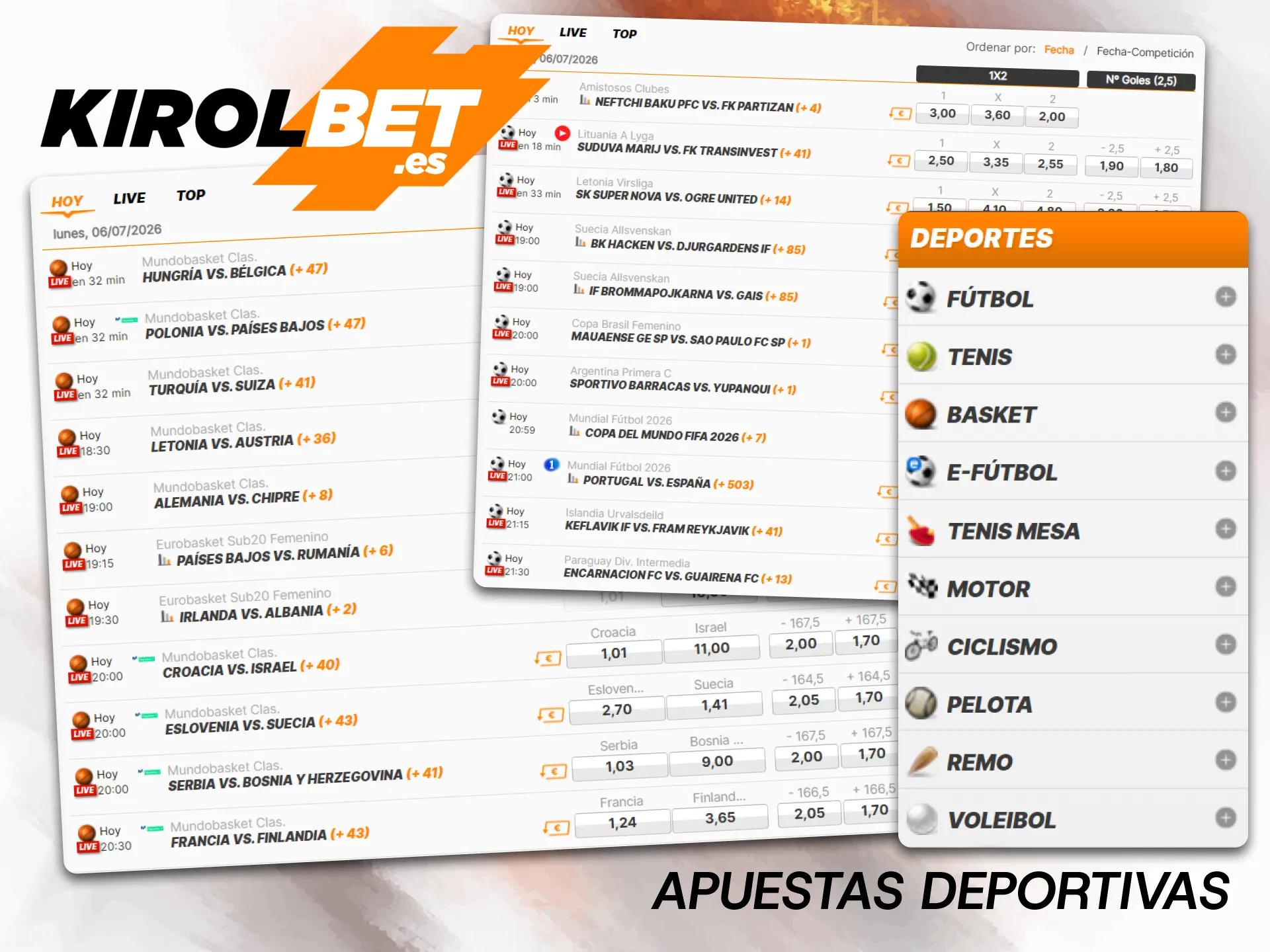 Familiarízate con las apuestas disponibles y descubre los distintos tipos de apuestas deportivas que ofrece Kirolbet.