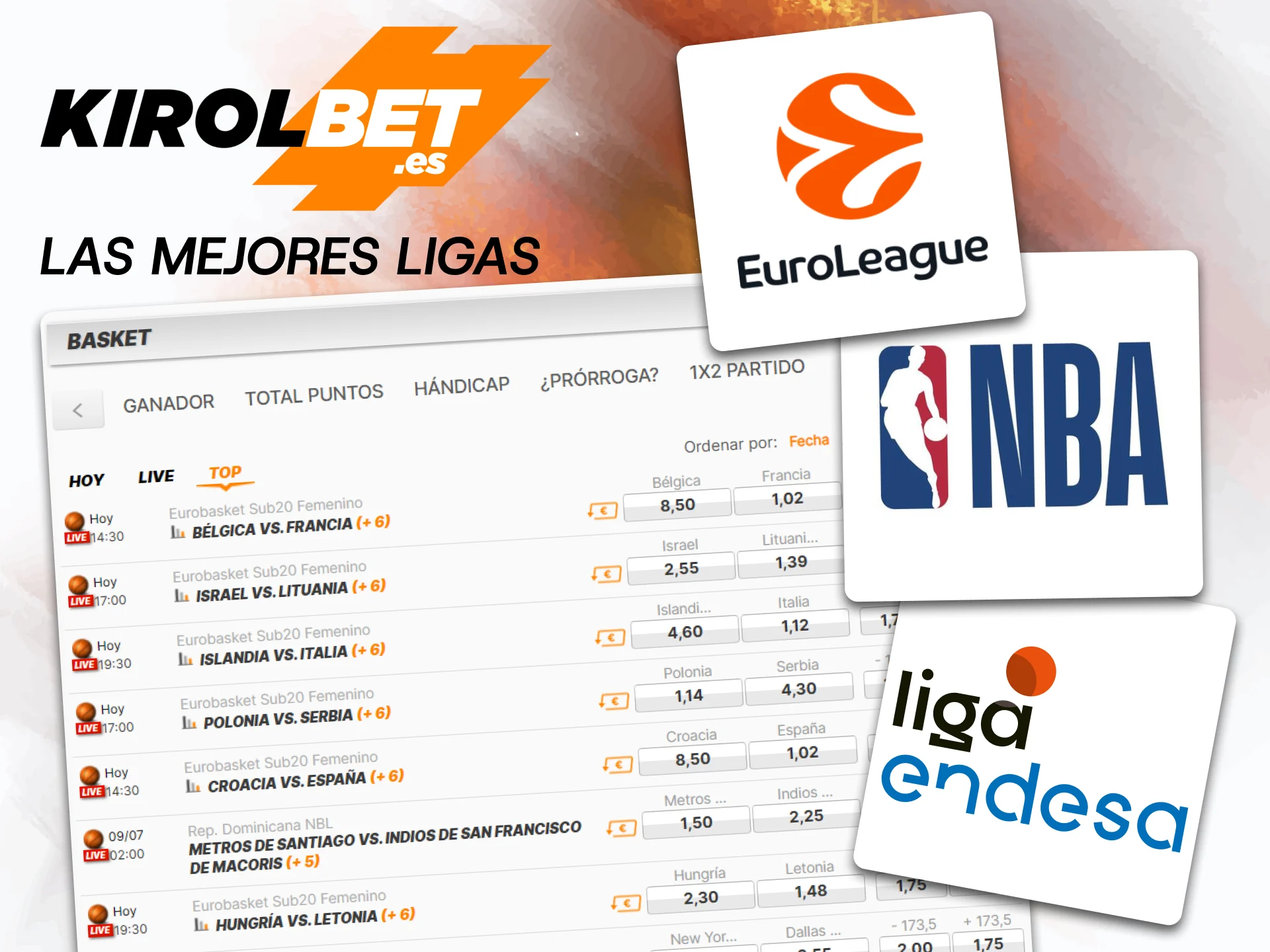 Echa un vistazo a las mejores ligas de baloncesto que ofrece Kirolbet.