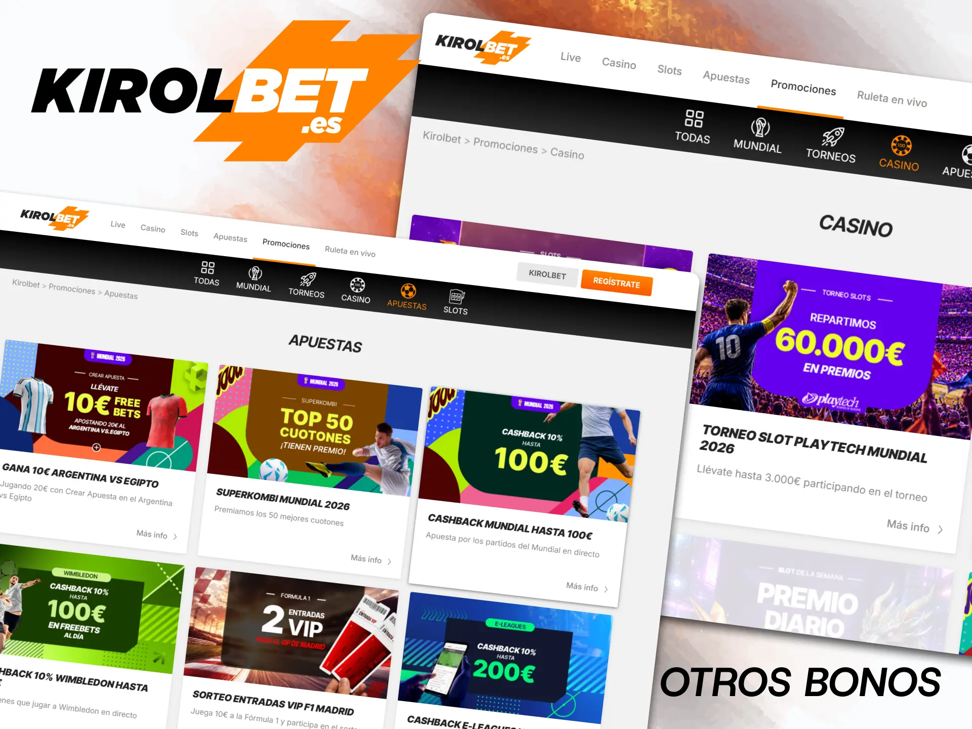 Descubre otras promociones disponibles en la web de Kirolbet, donde encontrarás ofertas semanales de reembolso y apuestas gratuitas para eventos especiales.