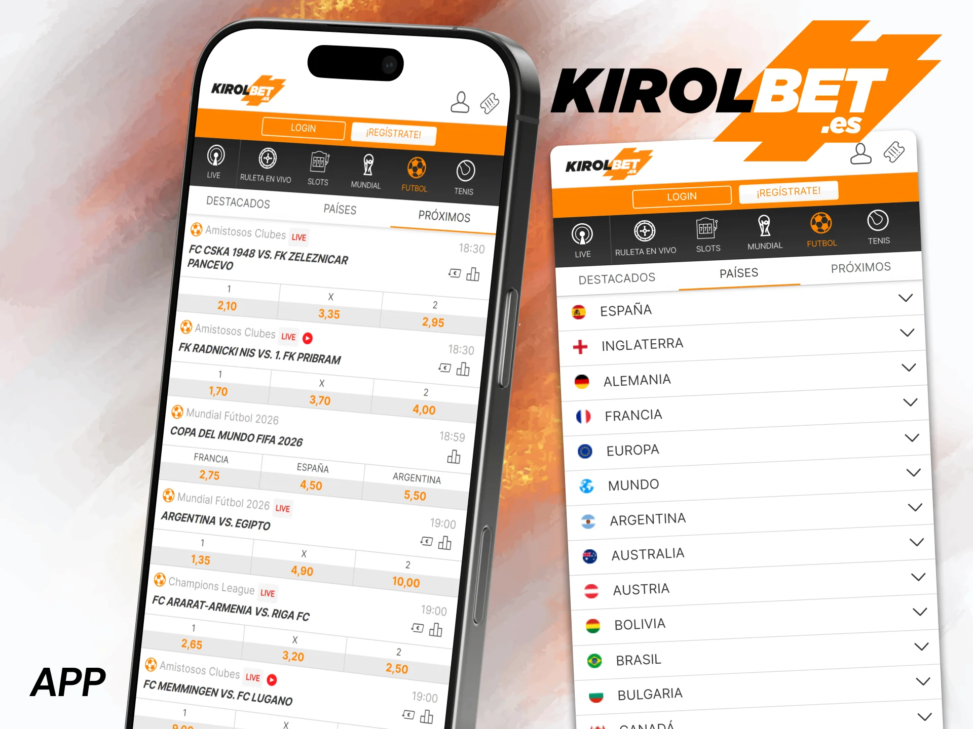Descarga la aplicación Kirolbet para apostar en fútbol.