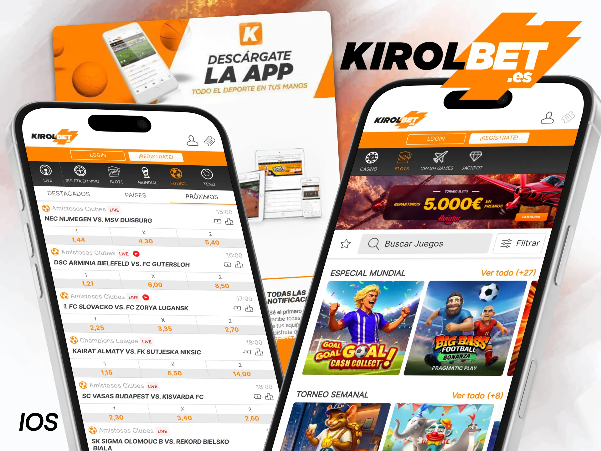 Descarga e instala la aplicación Kirolbet en tu teléfono con iOS.